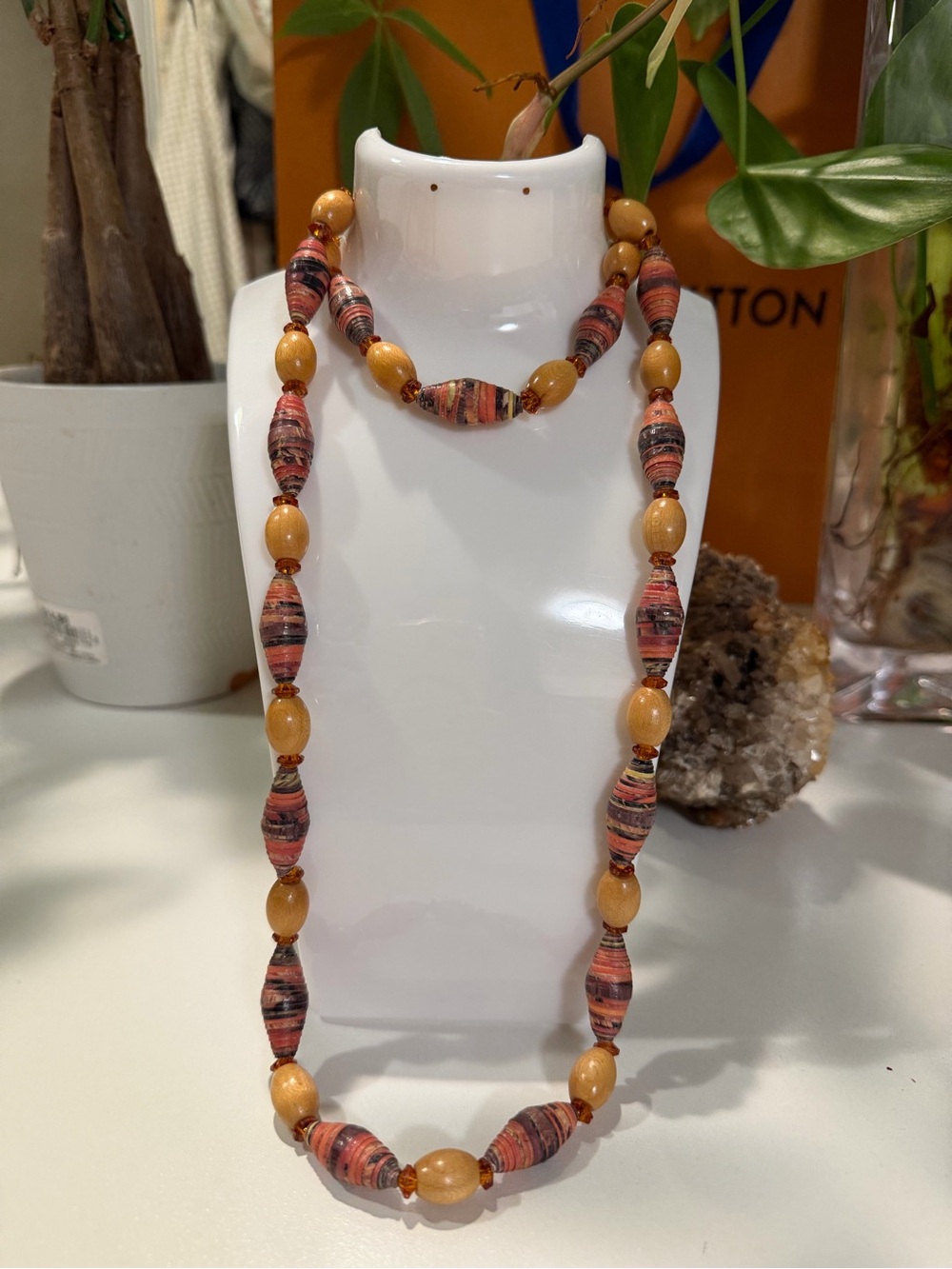 Handcrafted Multicolor Bead Necklace - Women Jewelry wooden